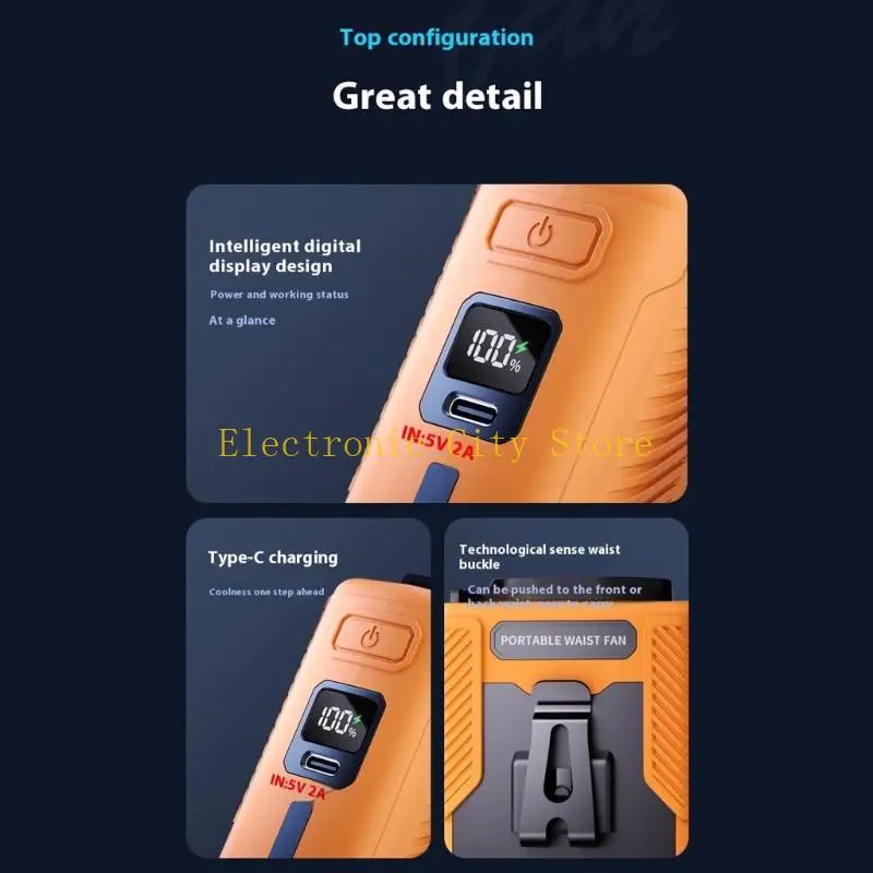 Portable Waist Mounted Cooling System 6000mAh Battery 3 Second Full Body Chill Technology HU8D